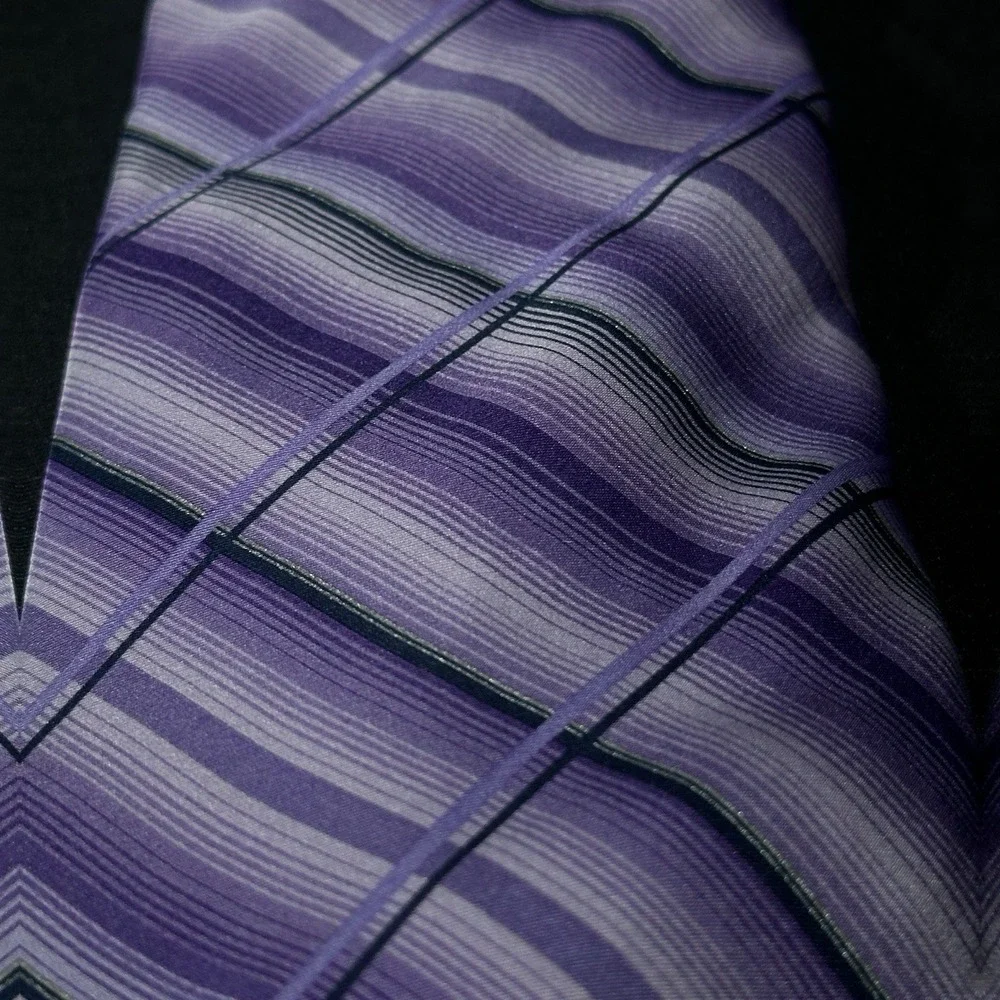 Vintage Stafford Tie Mens Silk Purple Striped 55
